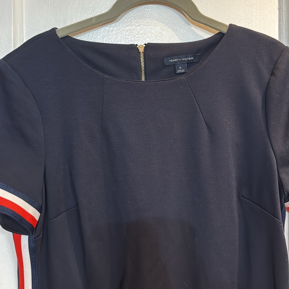 Tommy Hilfiger Striped Trim Dress Size 10 - Picture 3 of 4